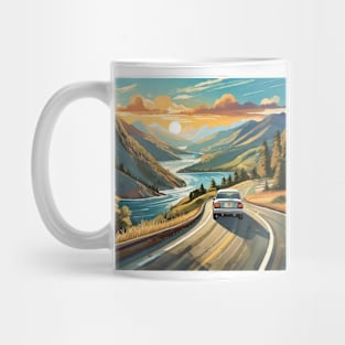 Summer Mountain Road Trip Lovers Mug